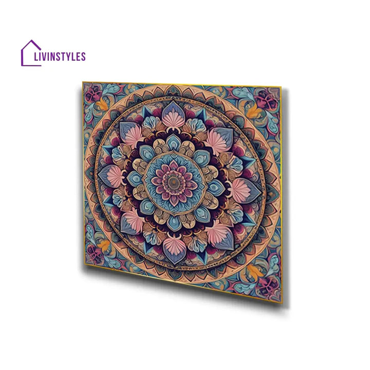 Intricate Mandala Flower Canvas Set Printed Wall Painting Of 4