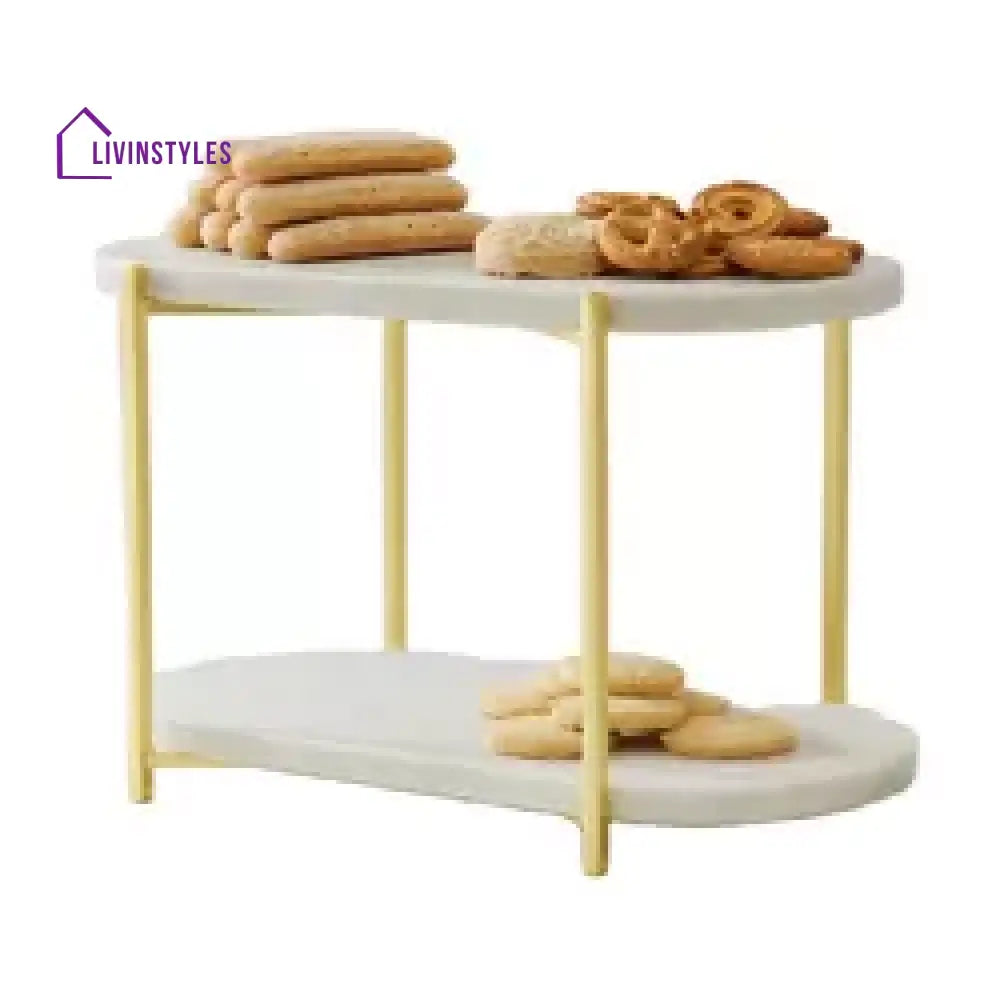 Iris White Marble Cake Stand Stands