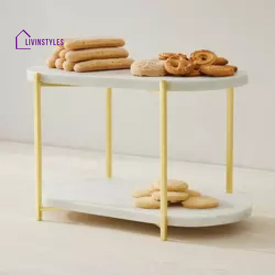 Iris White Marble Cake Stand Stands