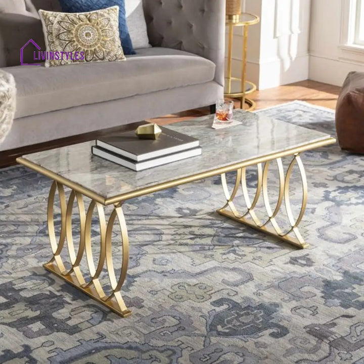 Isha Coffee Table With Golden Legs