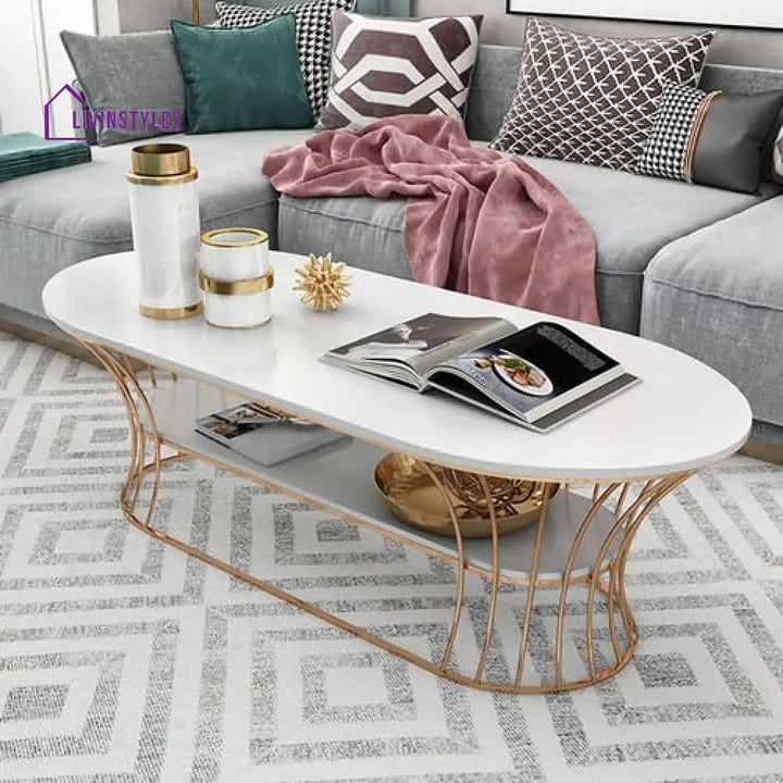 Ishani Marble Top Metal Coffee Table