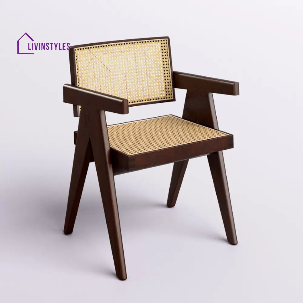 Ishita Solid Wood Rattan Cane Chair