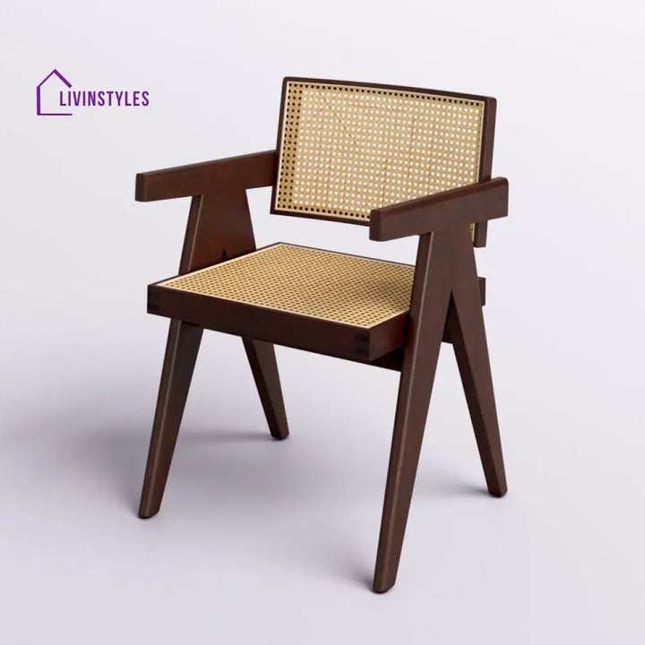 Ishita Solid Wood Rattan Cane Chair