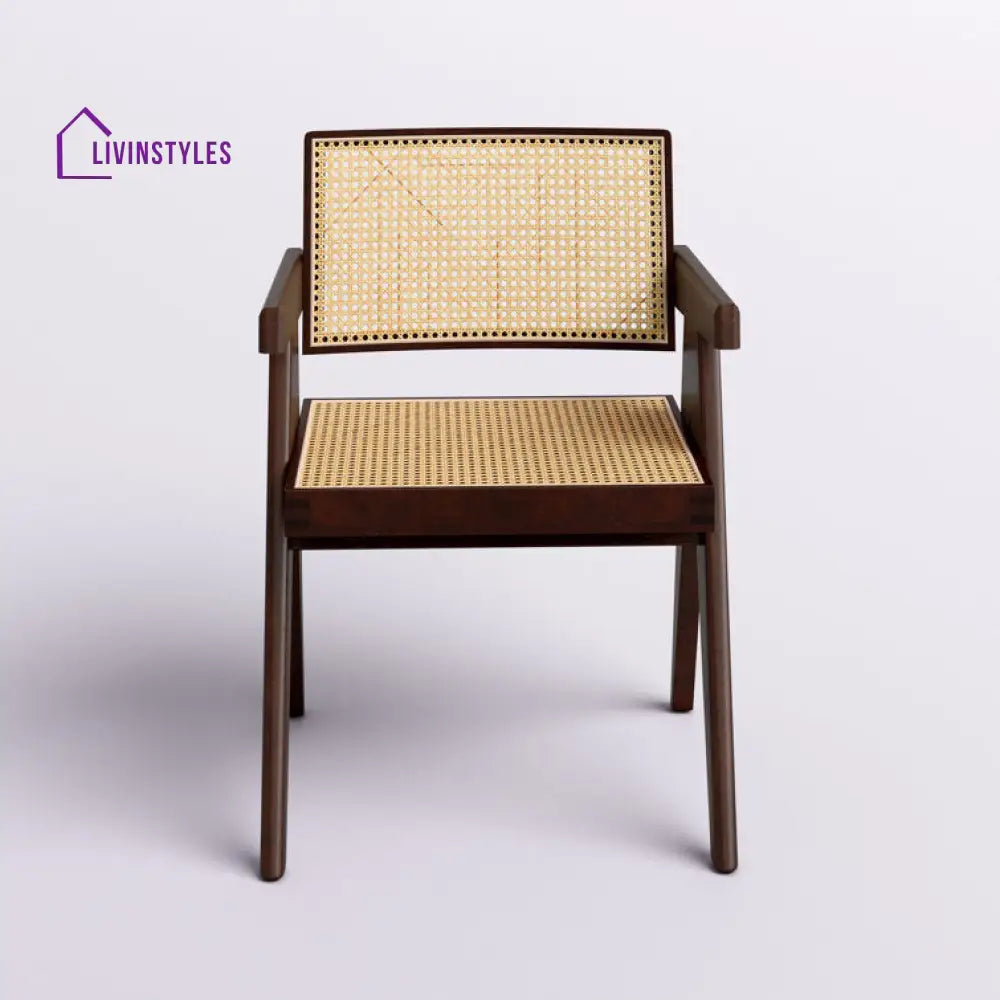 Ishita Solid Wood Rattan Cane Chair