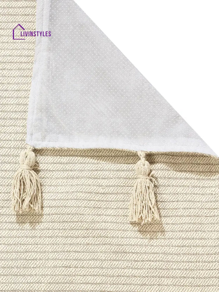 Ivory Textured Hand Woven Cotton 3 Seater Sofa Cover Slip Cover Sofa