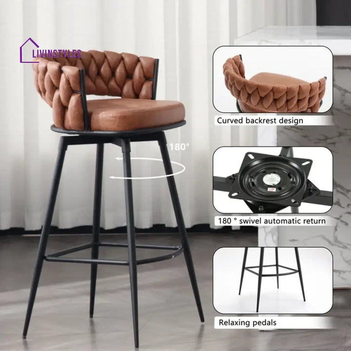 Jatin Whisky Brown Presley Bar Stool