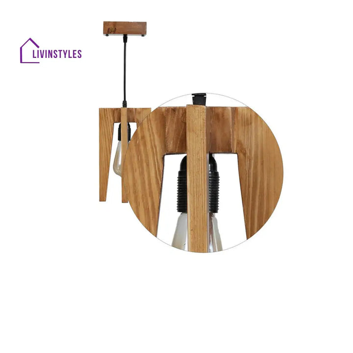 Jet Brown Wooden Single Hanging Lamp Lamps