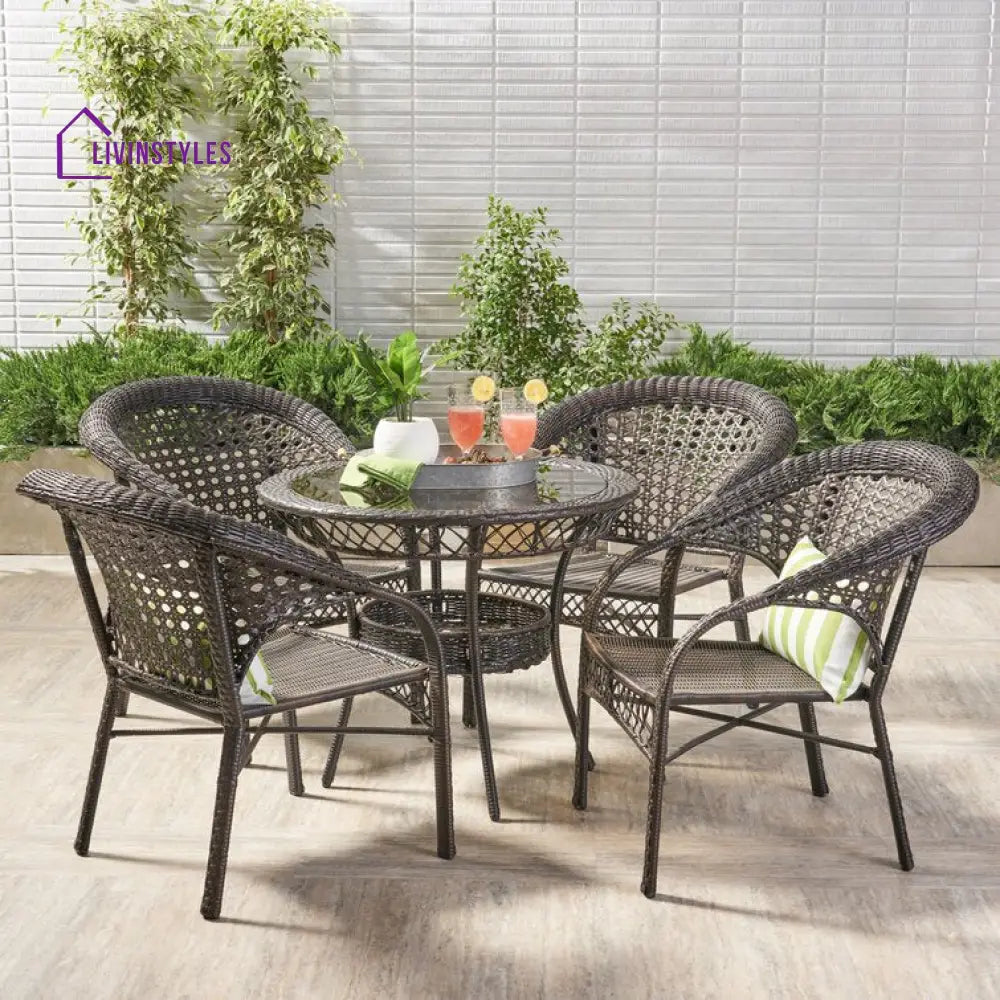 Jitu 4 Seater Round Outdoor Dining Set