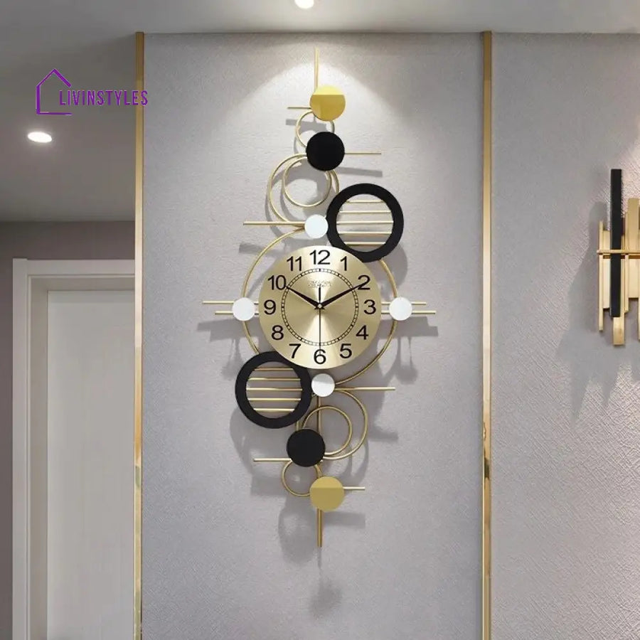 Josh Black And Gold Metal Wall Art Clock