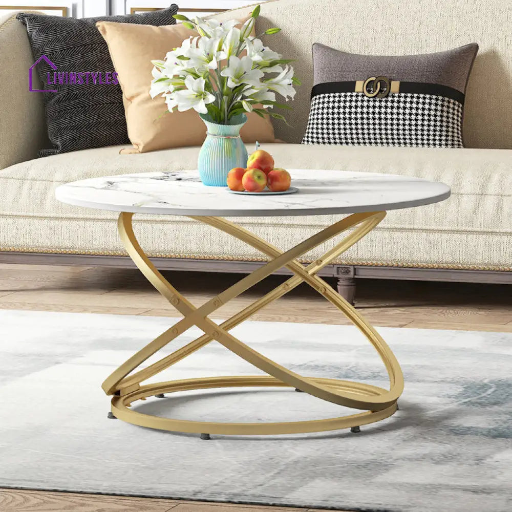 Joshua Metal And Marble Top Coffee Table