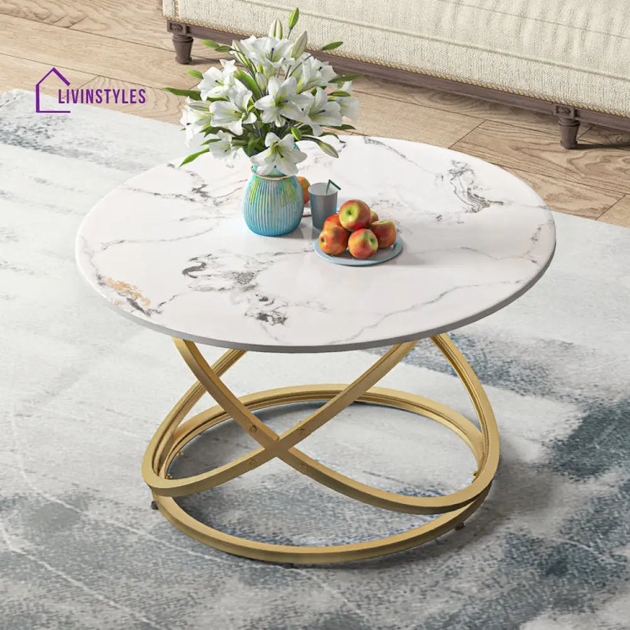 Joshua Metal And Marble Top Coffee Table