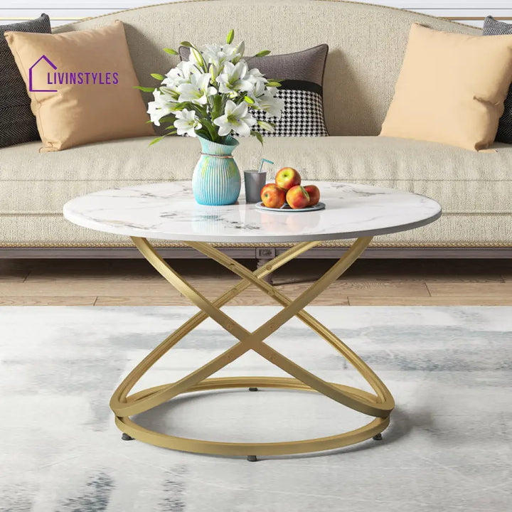 Joshua Metal And Marble Top Coffee Table