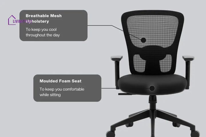 Juhi Jupiter Go Mid Back Mesh Office Chair Efficient Chairs