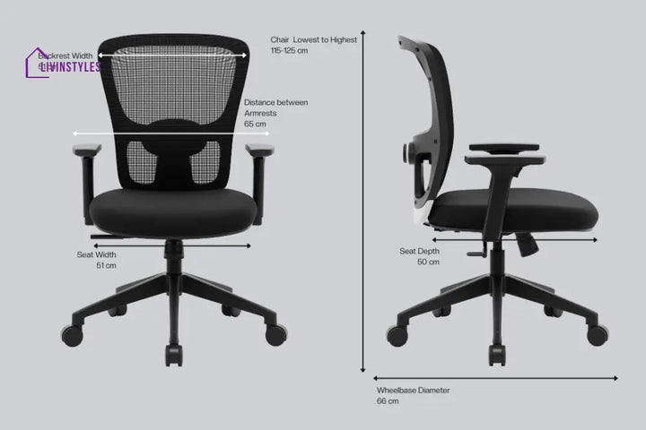 Juhi Jupiter Go Mid Back Mesh Office Chair Efficient Chairs