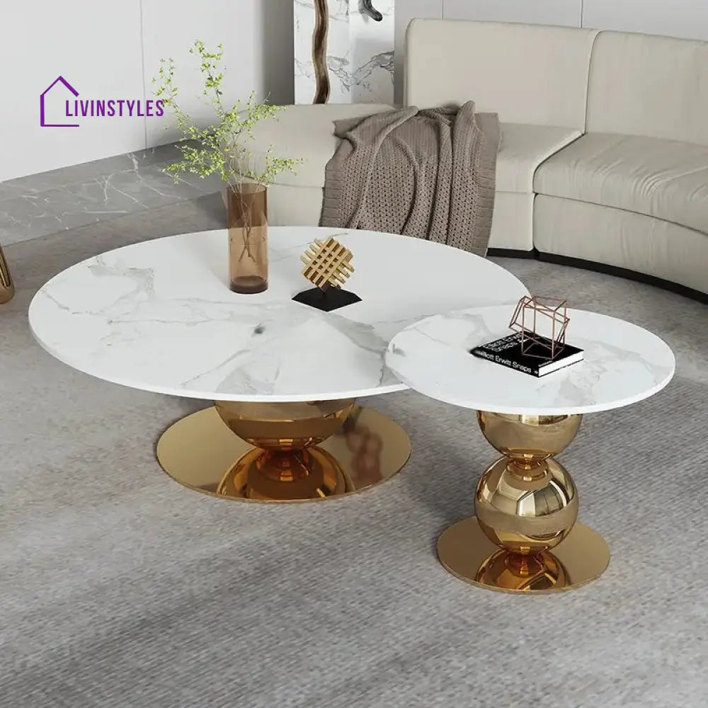 Juhi Stainless Steel Triple Globe Coffee Table Set