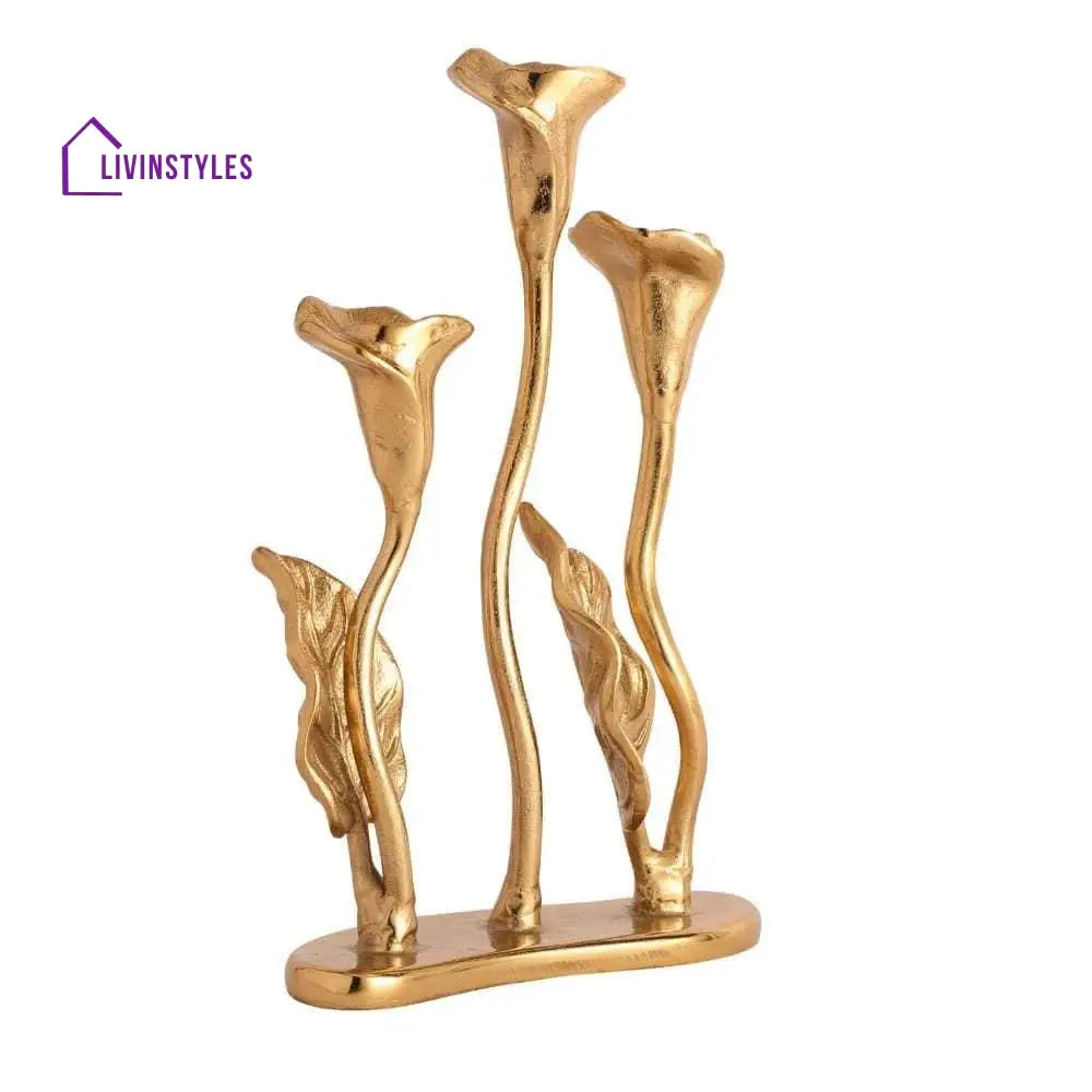 Jules Triple Candle Holder Gold