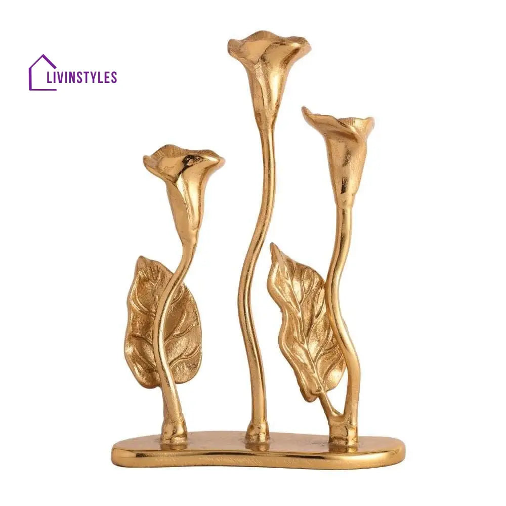 Jules Triple Candle Holder Gold