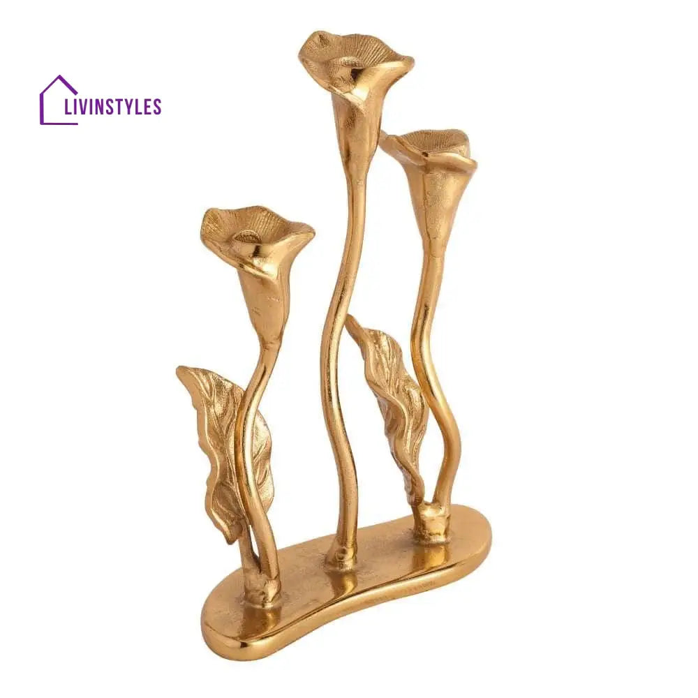 Jules Triple Candle Holder Gold