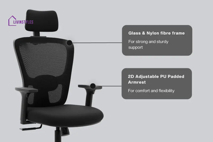 Jupiter Superb High Back Mesh Office Chair Efficient Chairs