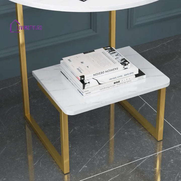 Jyoti Metal And Marble Side Table