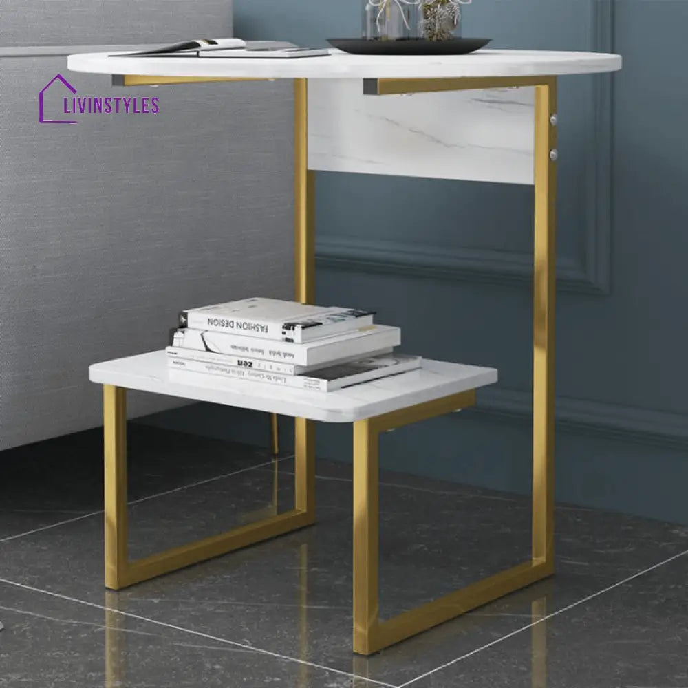 Jyoti Metal And Marble Side Table