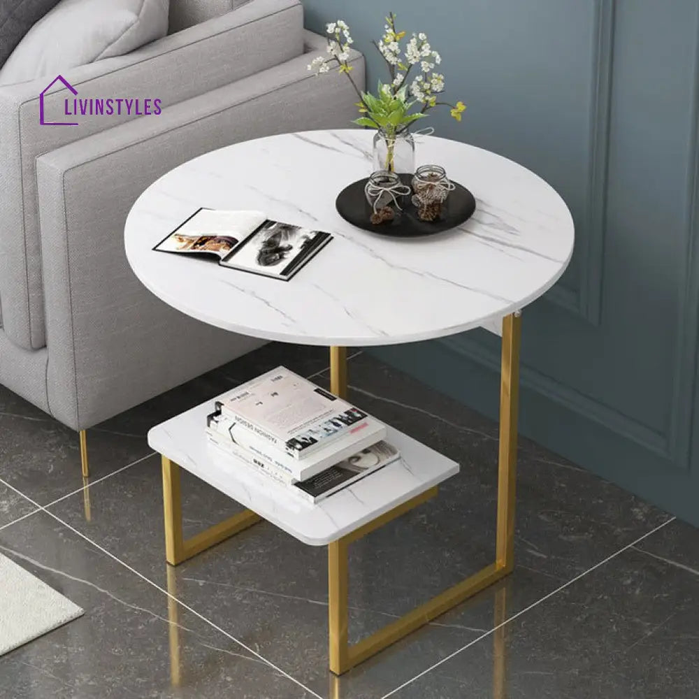 Jyoti Metal And Marble Side Table