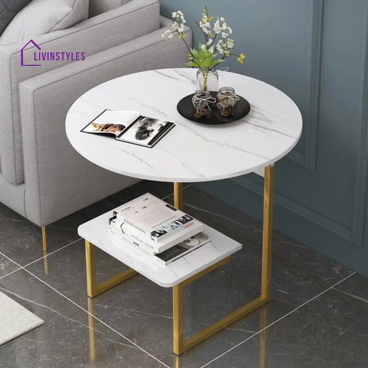 Jyoti Metal And Marble Side Table