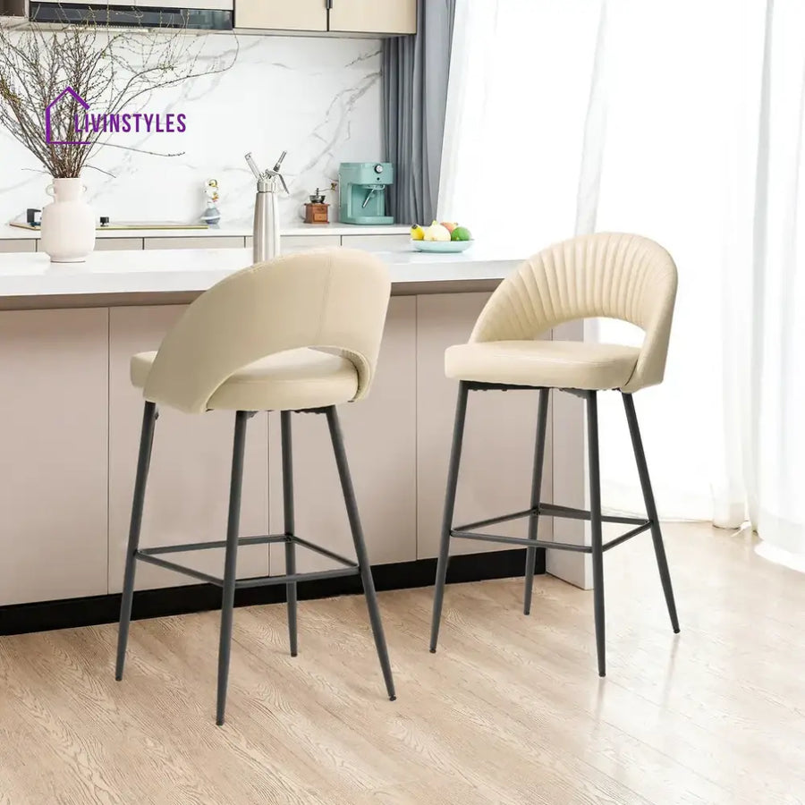 Kabir Beige Elmore Bar Stool Set Of-2