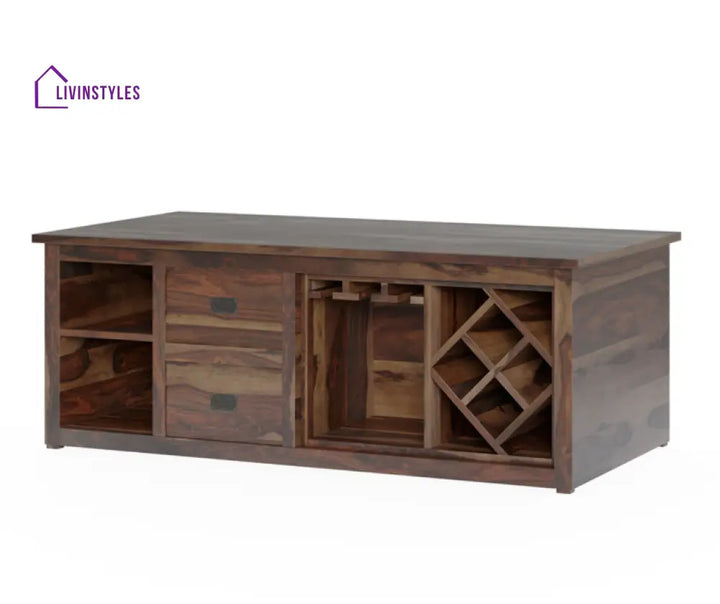 Kanchan Multi Purpose Solid Wood Wine Storage Coffee Table