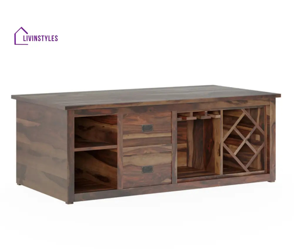 Kanchan Multi Purpose Solid Wood Wine Storage Coffee Table