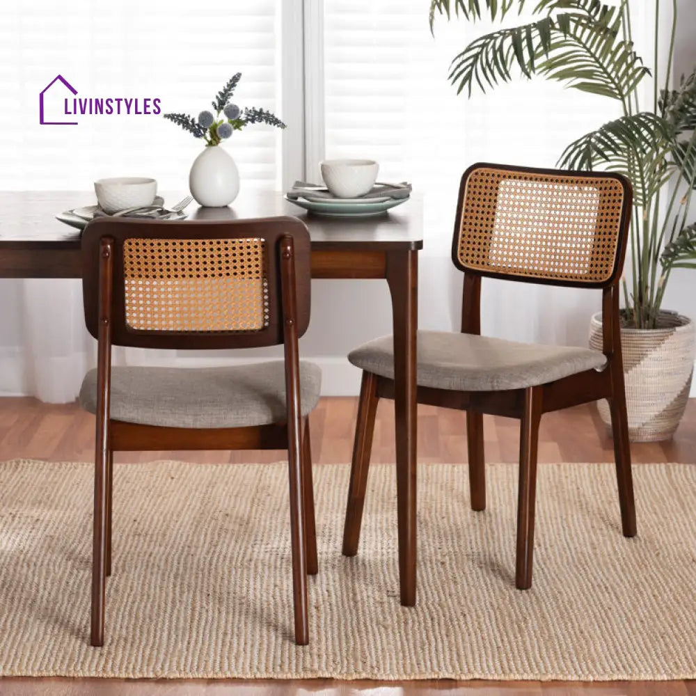 Karishma Solid Wood Rattan Cane Chair - Set Of 2