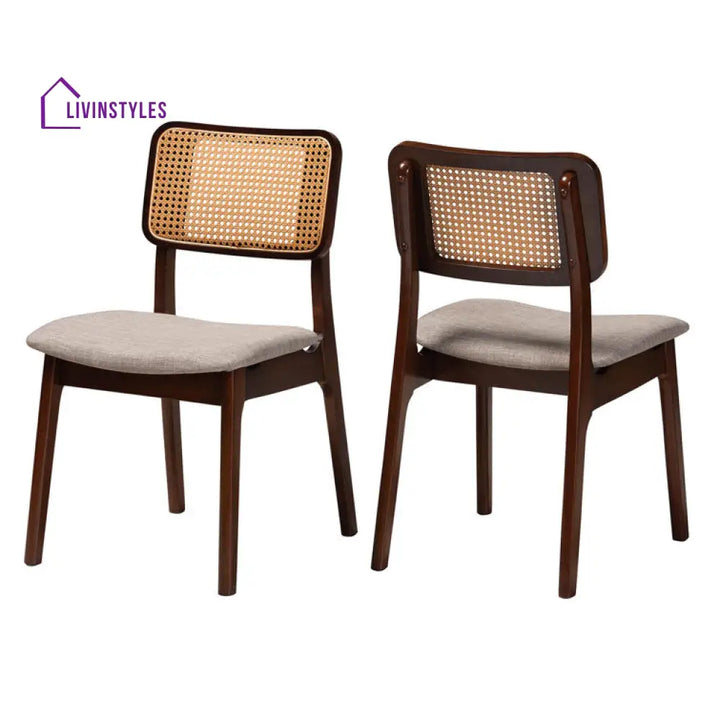 Karishma Solid Wood Rattan Cane Chair - Set Of 2