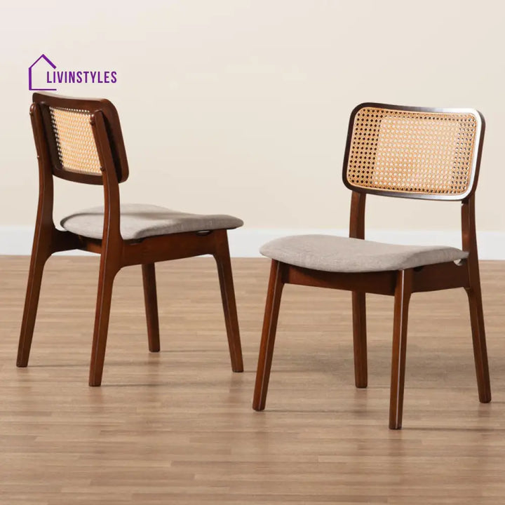 Karishma Solid Wood Rattan Cane Chair - Set Of 2