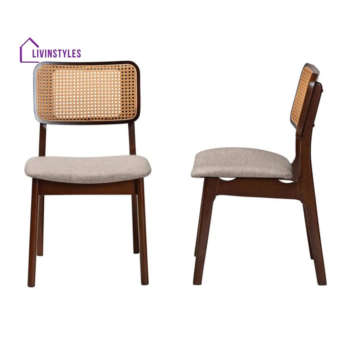 Karishma Solid Wood Rattan Cane Chair - Set Of 2