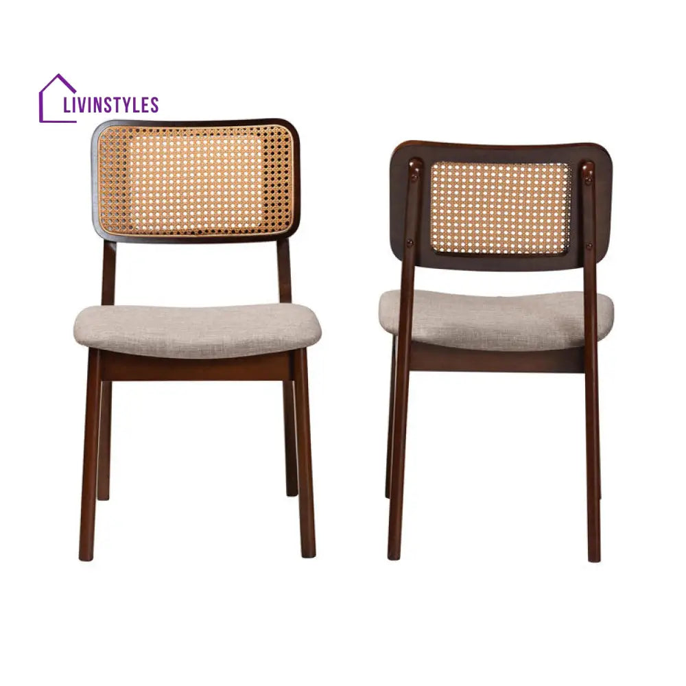 Karishma Solid Wood Rattan Cane Chair - Set Of 2