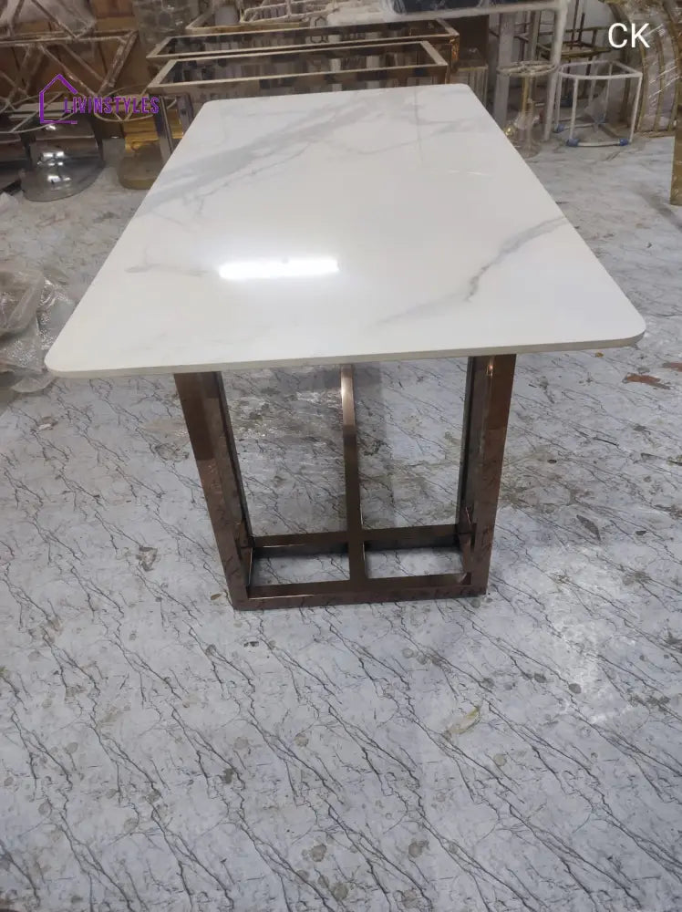 Kartik Stainless Steel Dining Table With Pvd Coating