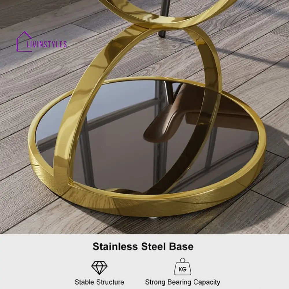 Karunesh Metal And Glass Side Table