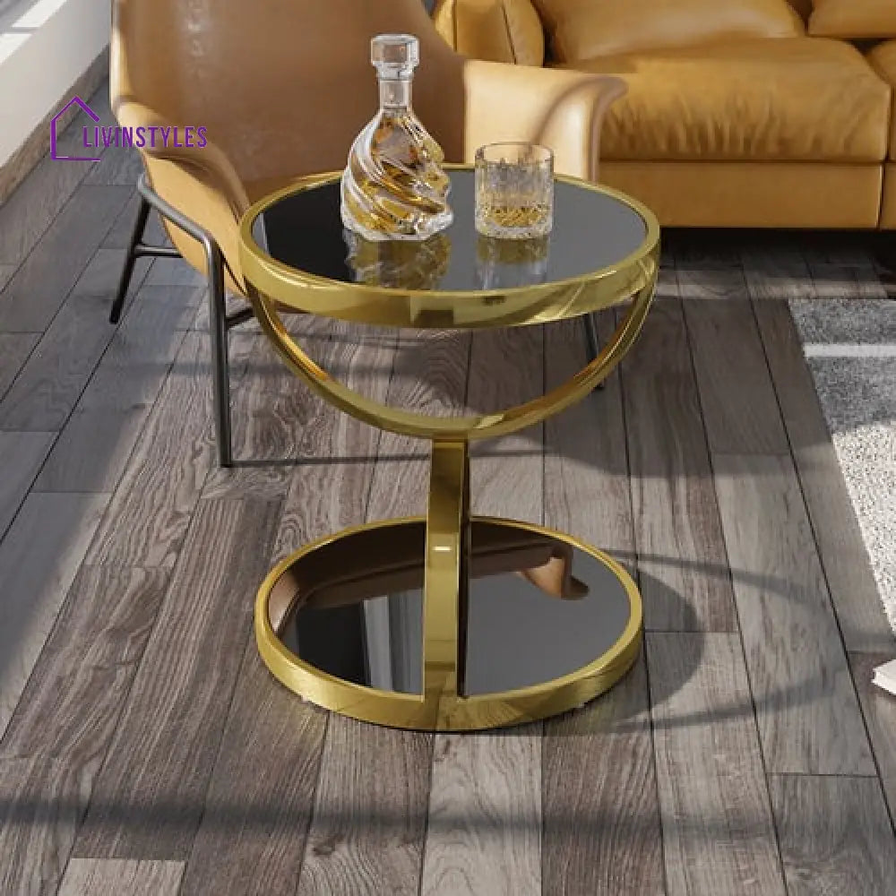 Karunesh Metal And Glass Side Table