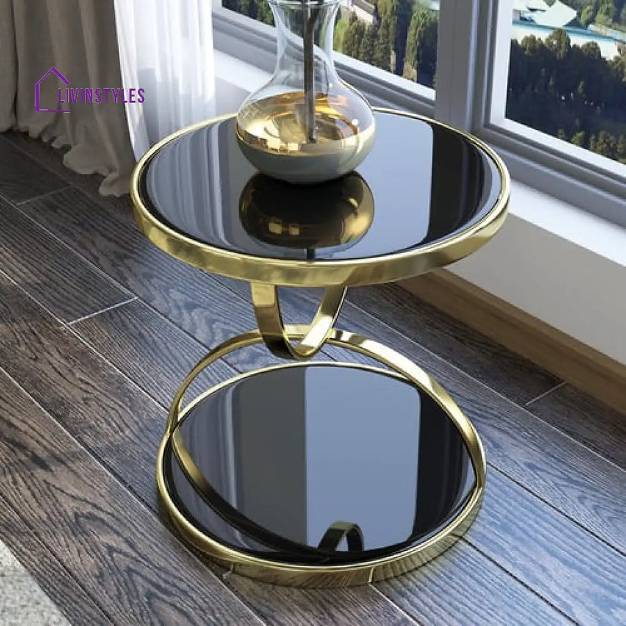 Karunesh Metal And Glass Side Table