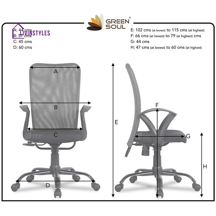 Kashish Seoul Mid Back Basic Chair Basics