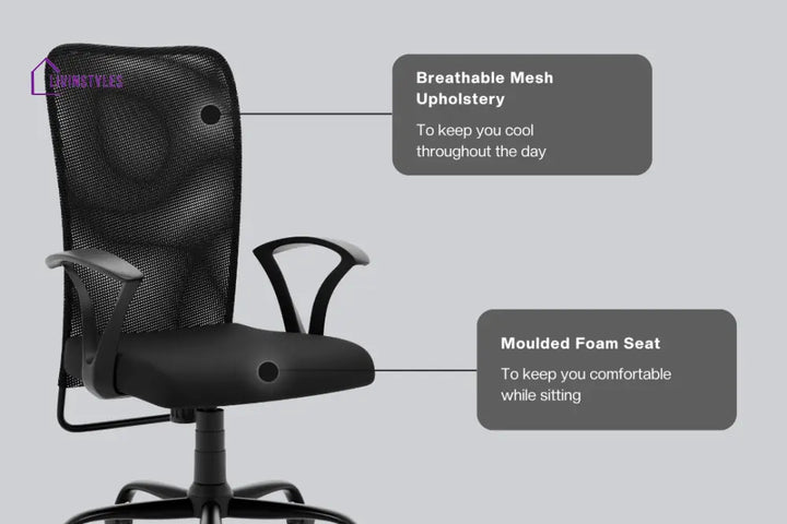 Kashish Seoul Mid Back Basic Chair Basics