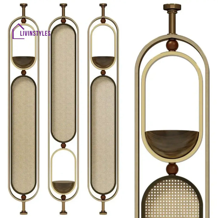 Kavita Stainless Steel Metal Partition In Gold Pvd