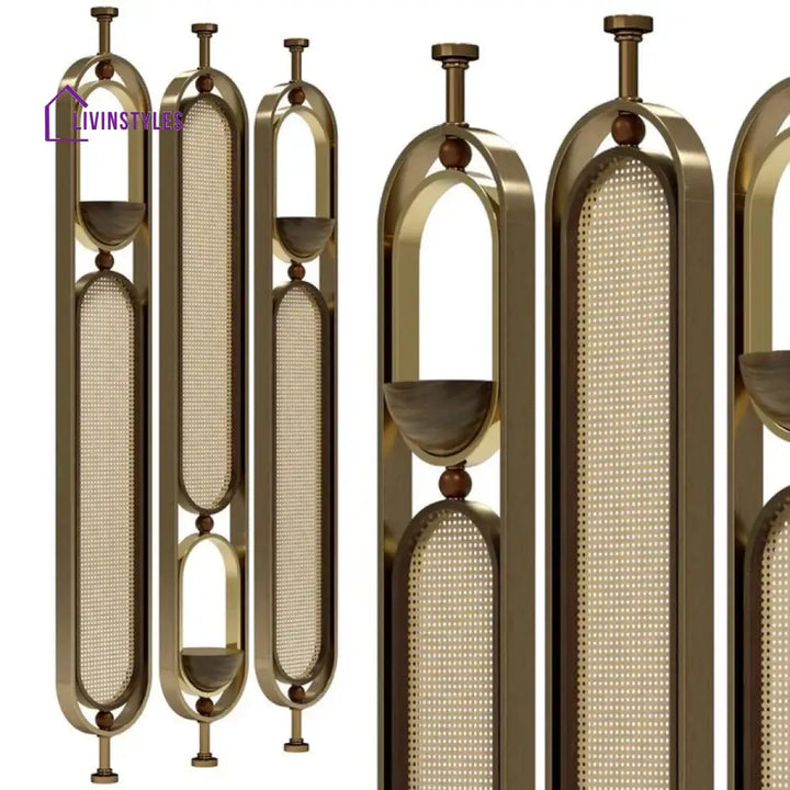 Kavita Stainless Steel Metal Partition In Gold Pvd