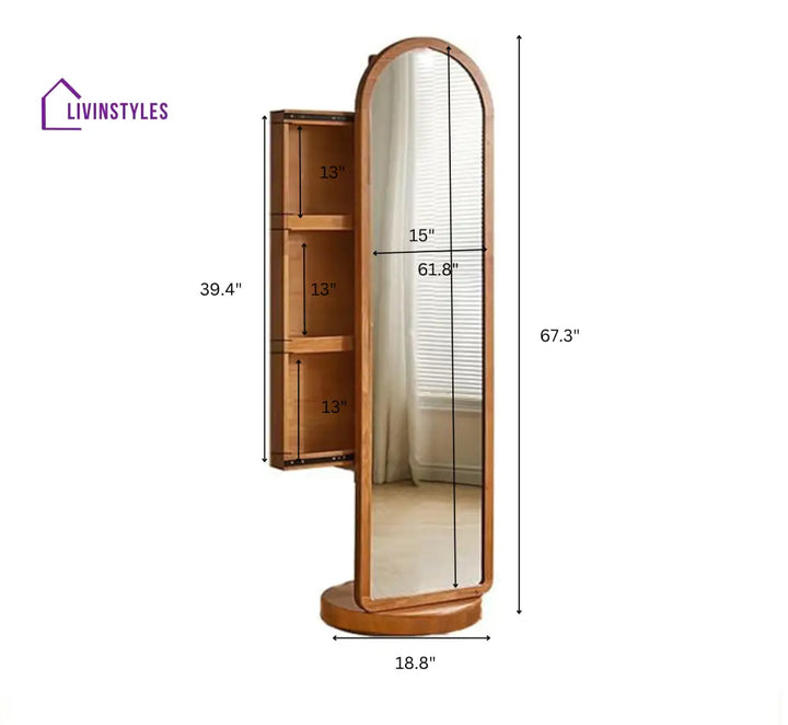 Kavita Wooden Full-Length Mirror With Storage Mirrors