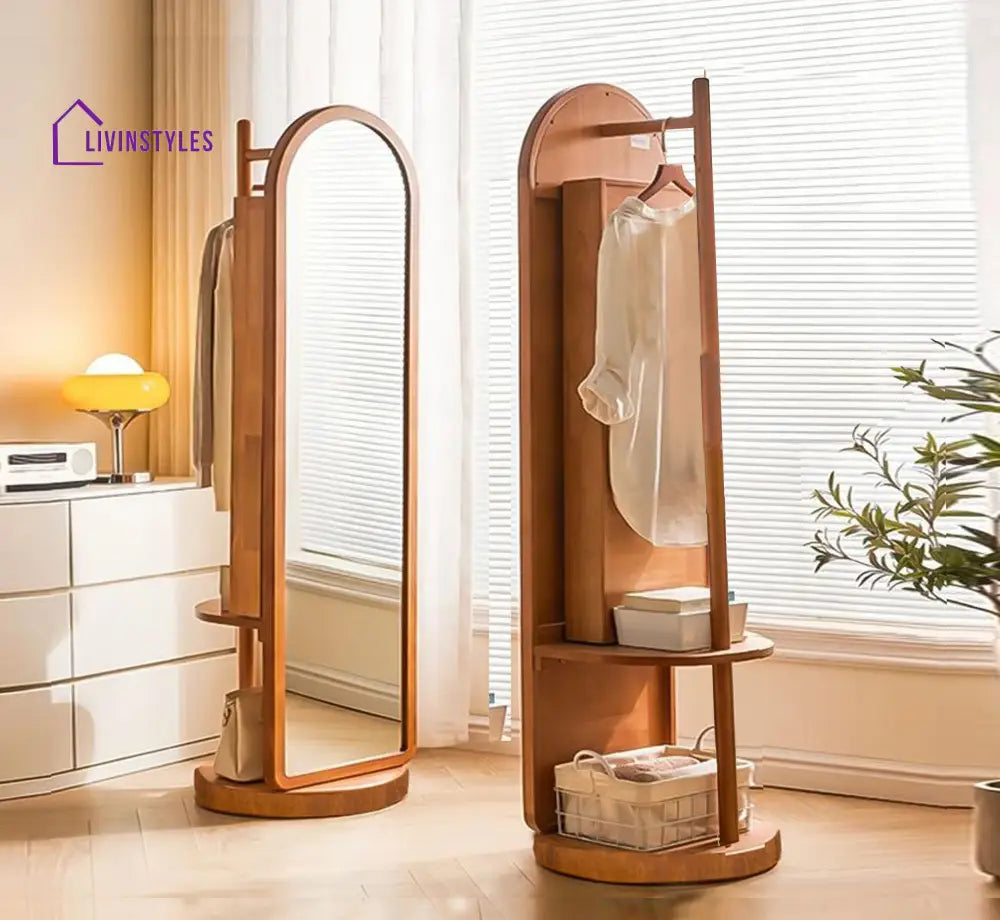 Kavita Wooden Full-Length Mirror With Storage Mirrors