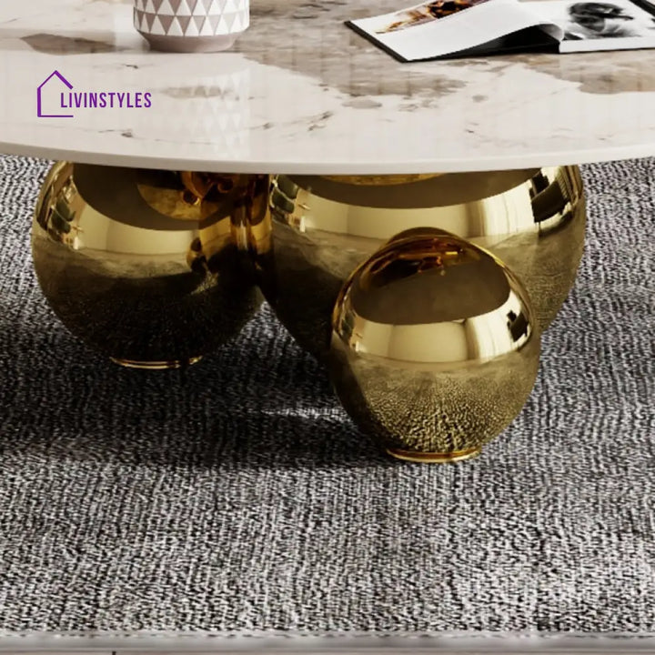 Kavya Marble Top Metal Coffee Table