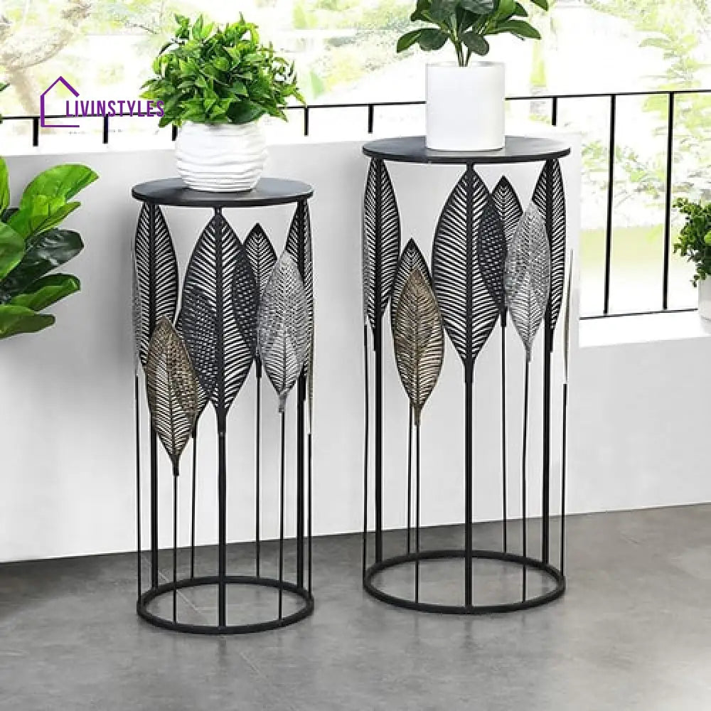 Kavya Metal Black Plant Stand For Balcony