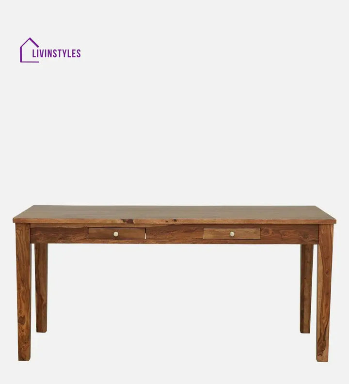 Kentan Sheesham Wood 6 Seater Dining Set In Rustic Teak With Bench