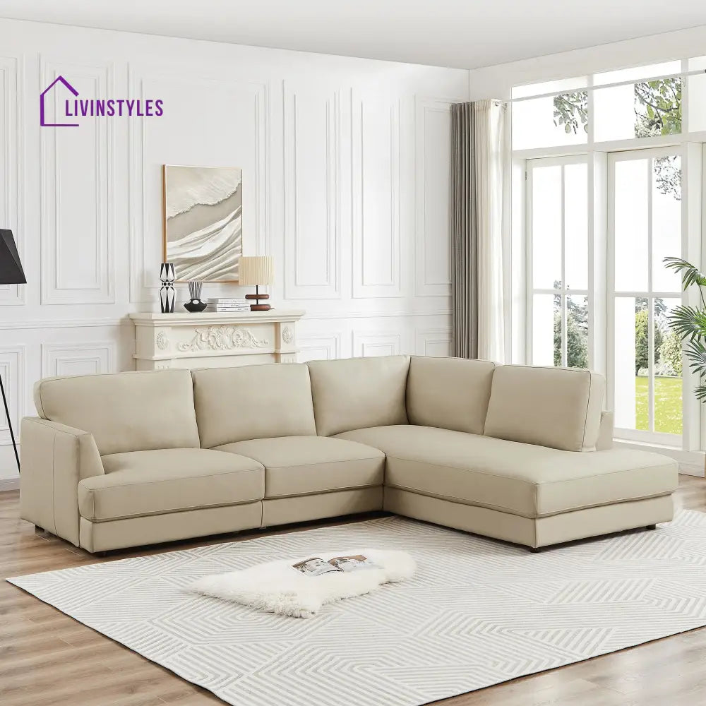 Keshav Leatherette L Shaped Sofa For Living Room