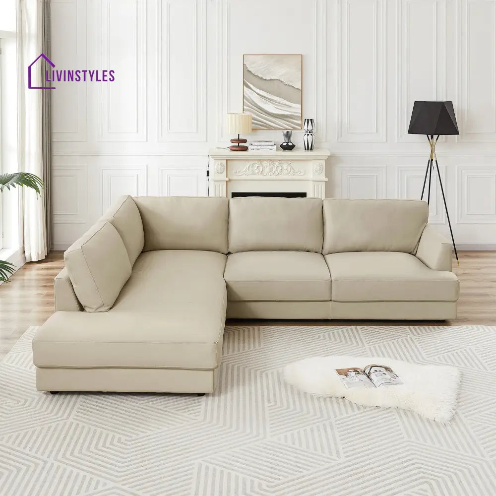 Keshav Leatherette L Shaped Sofa For Living Room